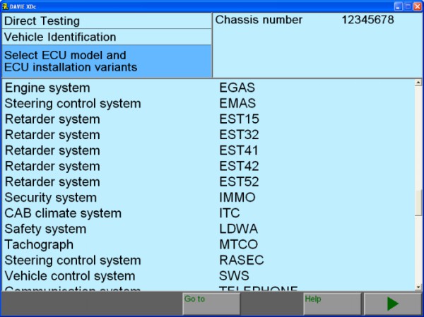 Software originale 8 del CORREDO di DAF VCI-560