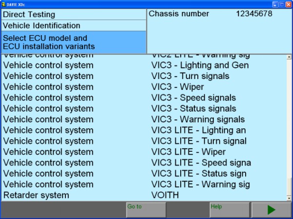 Software originale 10 del CORREDO di DAF VCI-560