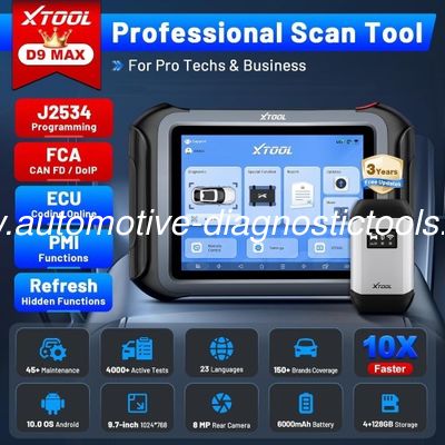 Un buon prezzo. 2025 XTOOL D9 MAX scanner diagnostico universale con mappatura topologica J2534, codifica ECU, FCA/ in linea