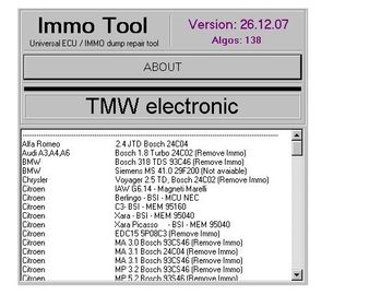Un buon prezzo. STRUMENTO V26.12.2007, software diagnostico automobilistico di IMMO per riparare gli ECU, Immobilisers in linea